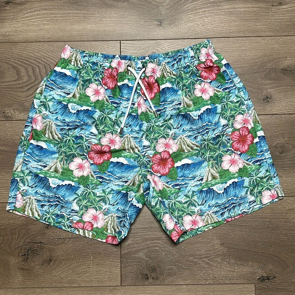 Franks 6” Volcano Oahu Floral Print Lined Swim Shorts Size‎ XL